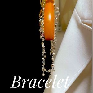 💎Rhinestone silver tone bracelet (New w/o tags)